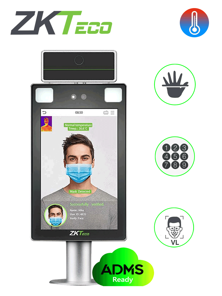 Zkteco Profacextich Terminal De Control De Acceso Y Asistencia Facial