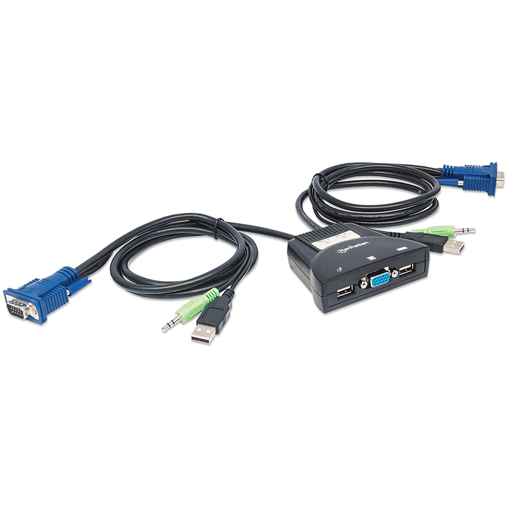 Mux Kvm Mini Usb 2 1 Manhattan Con Cables   Audio 151245 - 151245