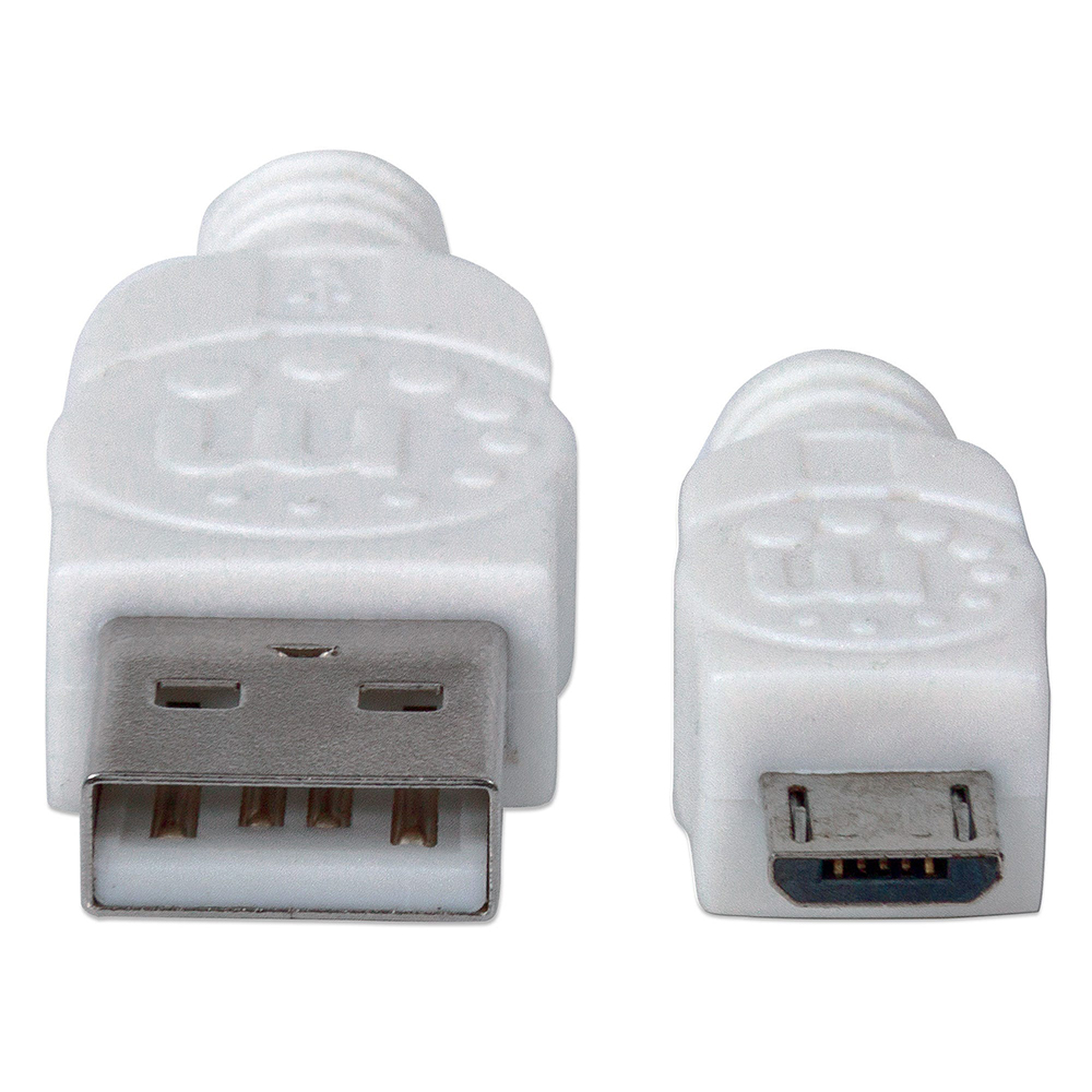 324069 Cable Manhattan USB 20 A-M Micro-B Alta Velocidad 18m Color Blanco 324069