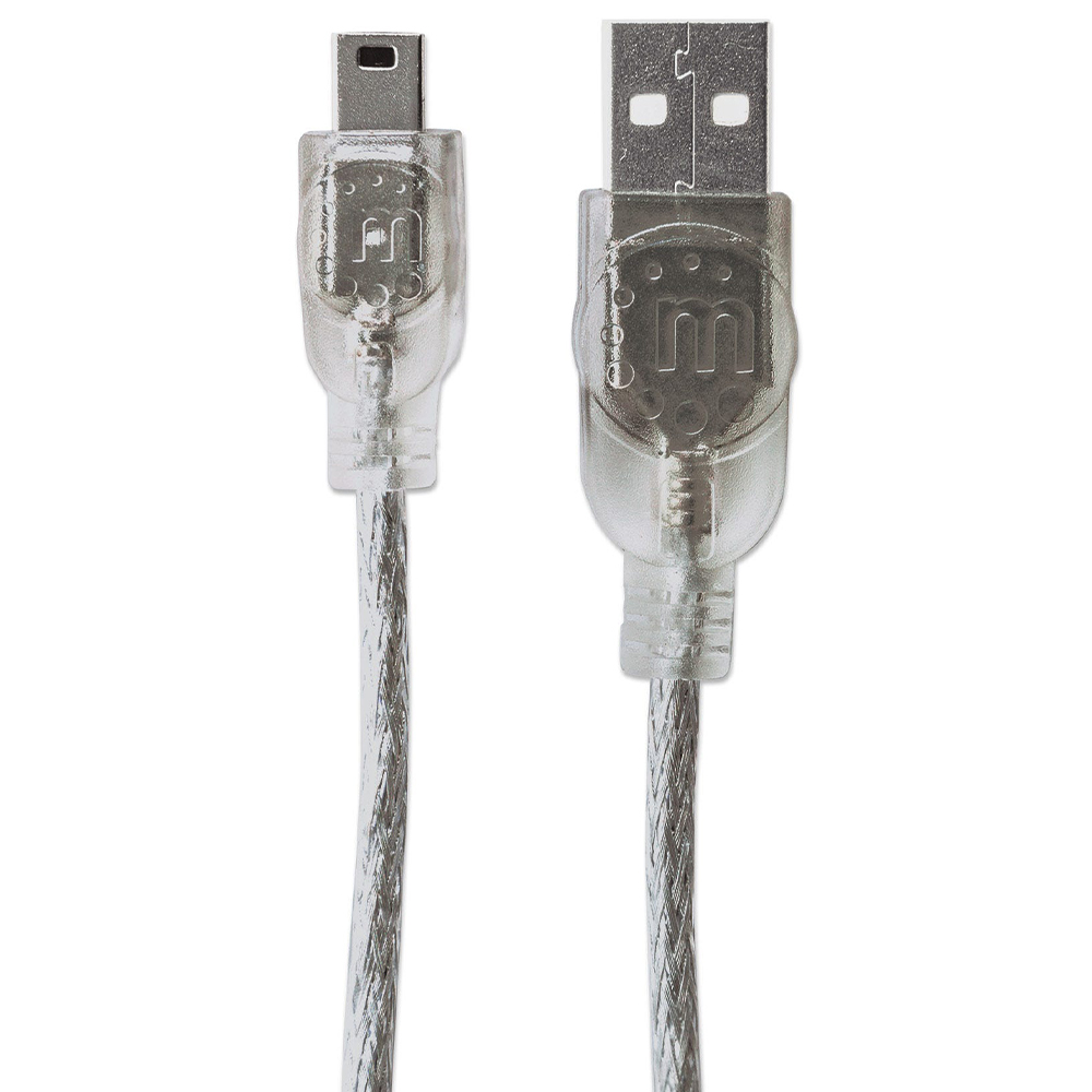 Cable Usb V2 0 Manhattan A Mini B  1 8M Plata  333412 - 333412