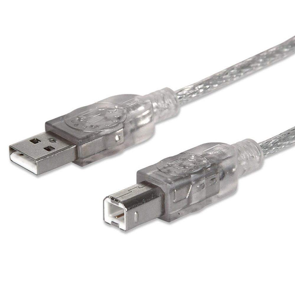 Cable Usb Manhattan V2 0 A B  5 0M Plata 345408 - 345408