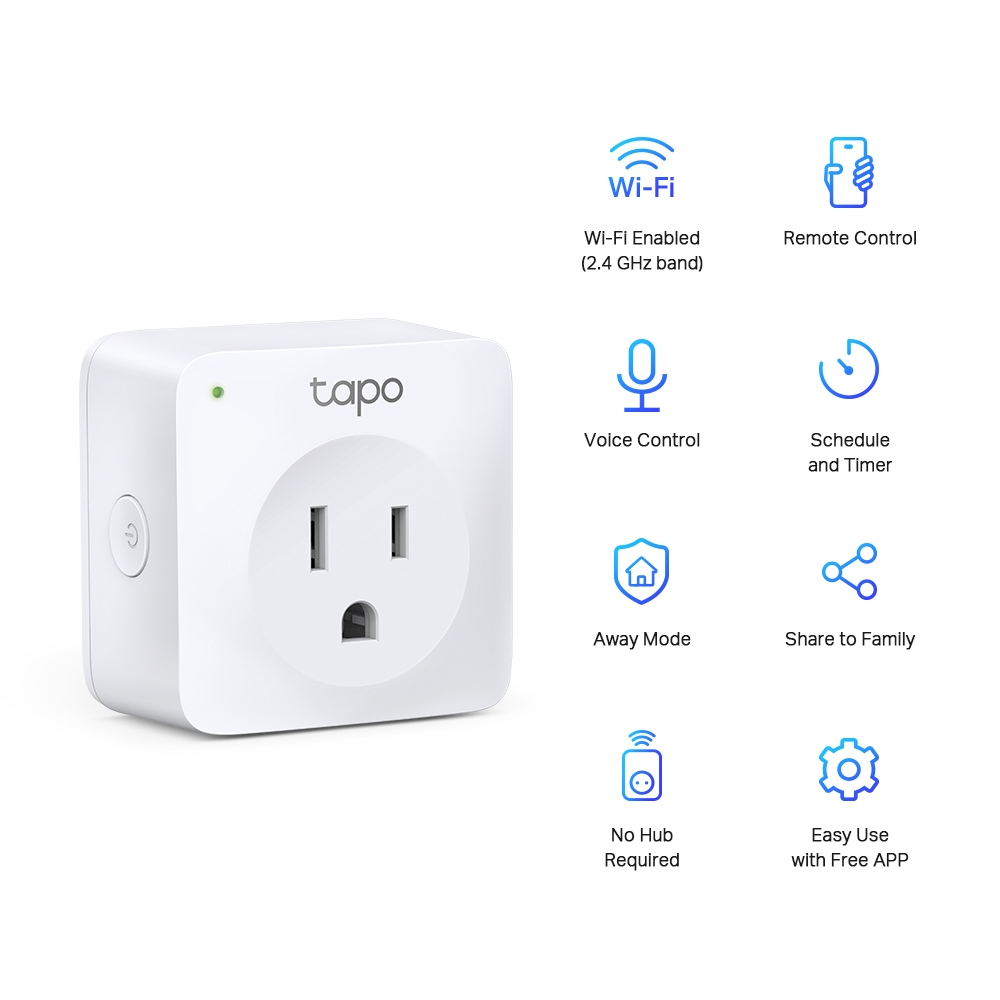 Tp Link Adaptadores Mini Enchufe Inteligente Wifi    Tapo P100 1 Pack  - TAPOP100(1-PACK)