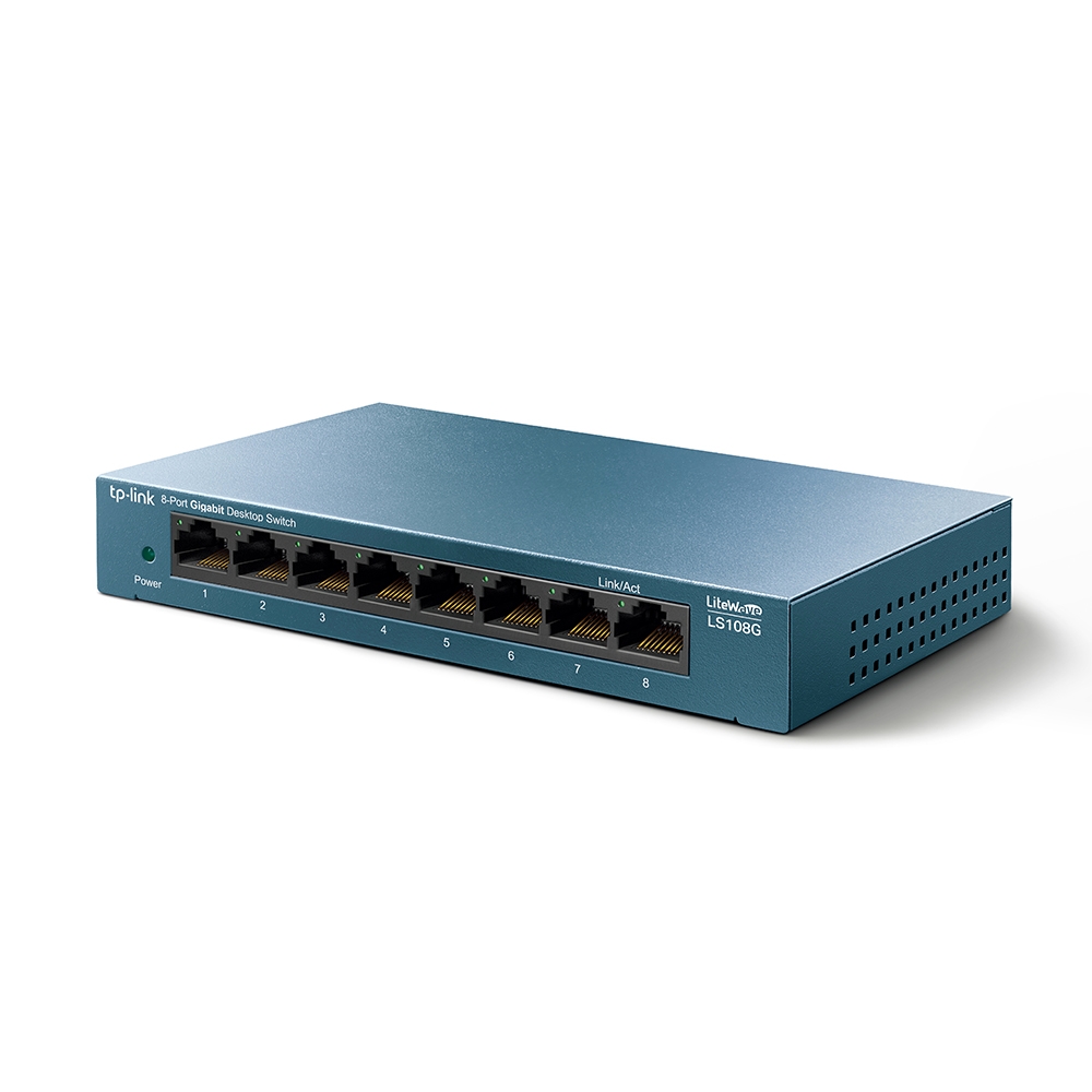 LS108G SWITCH GIGABIT TP-LINK LS108G SWITCH DE 8 PUERTOS GIGABIT TP-LINK LS108G PARA ESCRITORIO PLUG AND PLAY CON CARCASA DE ACERO