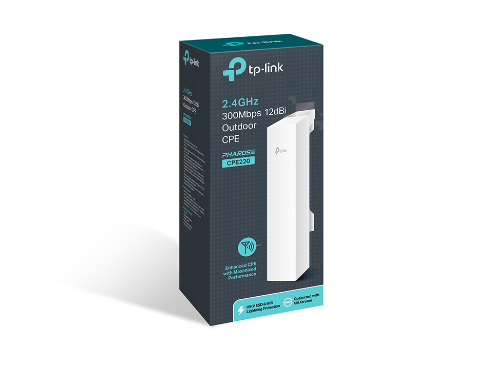 CPE220 PUNTO DE ACCESO WI-FI N TP-LINK CPE220 300MBPS EN 24 GHZ 2 ANTENAS INTEGRADAS DE 12 dBi MIMO 2X2