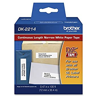 Cinta Etiquetadora Brother DK2214 Papel Negro sobre Blanco de Longitud Continua 12mm 3048m DK2214 - BROTHER