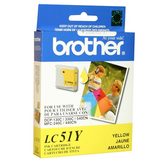 Tinta Brother LC51Y Rendimiento 400 Páginas MFC240C/DCP130C Color Amarillo LC51Y - BROTHER