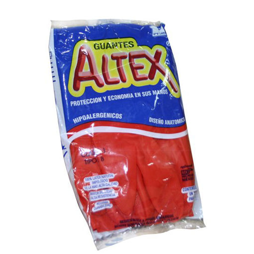Guantes de hule Altex color rojo, N. 9   Multiusos. proteccion y economia en sus manos, hipolergenicos, afelpados, diseño anatomico, 100% latex natural, mayor suavidad, alta resistencia y maxima durabilidad.                                                                                          .                                        - GUANTE ALTEX 9