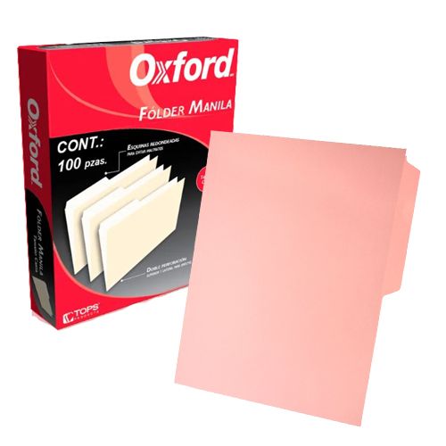 Folder tradicional Fortec oficio color r Folder tradicional con 1/2 ceja, cartulina bristol de 165 gr, color pastel, suaje para broche de 8 cm, guías para mayor capacidad, medida: 23.8 x 34.5 cm.                                                                                                      osa ceja 1/2 caja con 100 pzas           - FOR-14