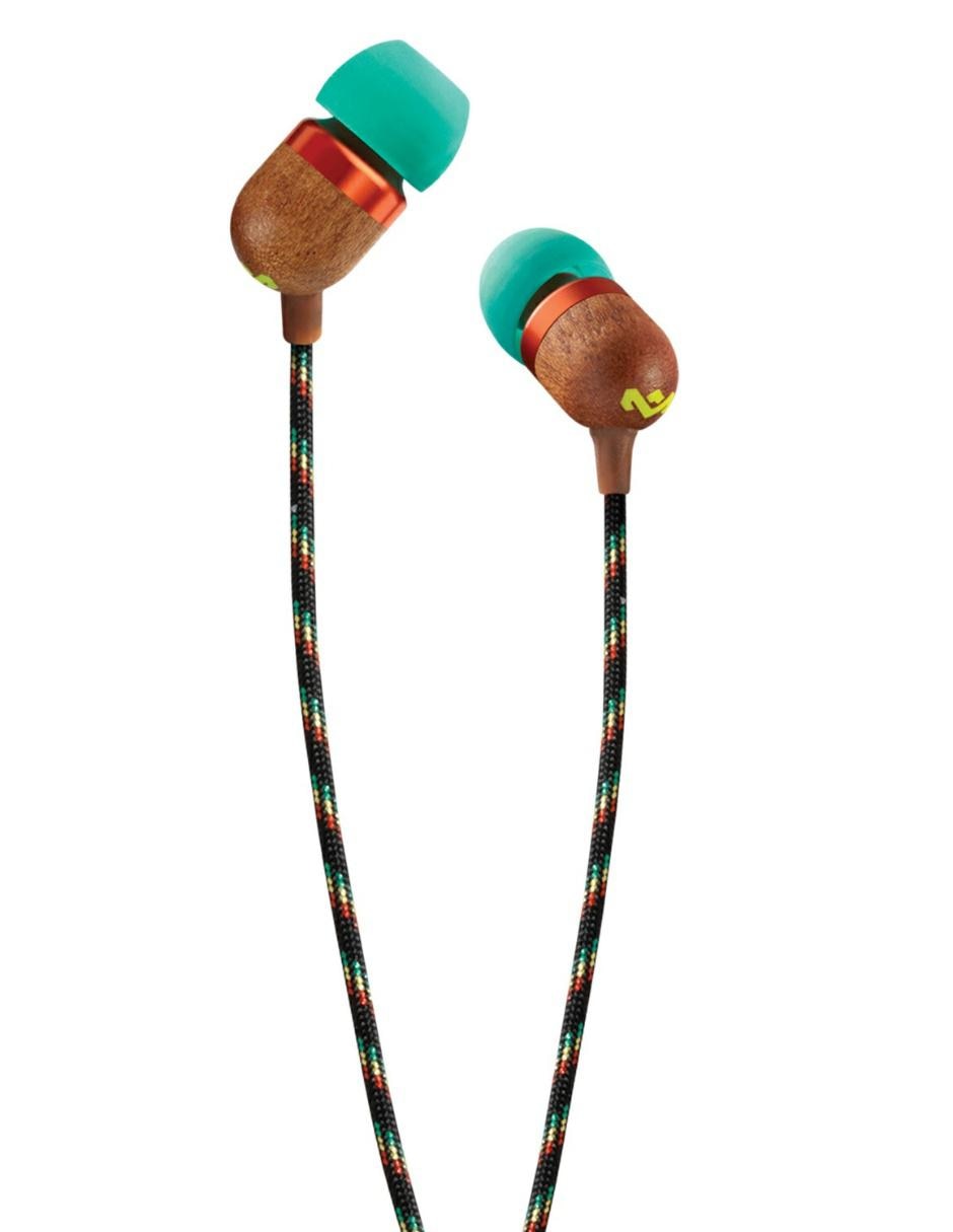 House of Marley Smile Jamaica - Auriculares internos con micro - en oreja - cableado - conector de 3,5 mm - rasta - HOUSE OF MARLEY