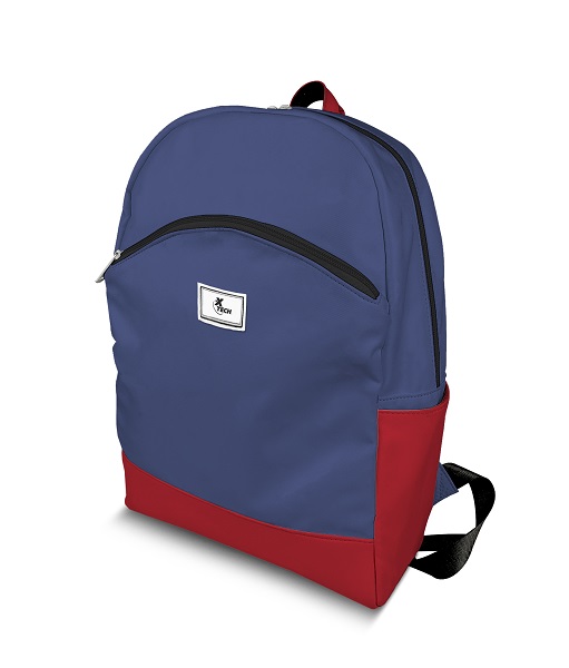Xtech Sori XTB-500 Mochila escolar para laptop 15.4" - Durable poliéster - Color Azul y rojo - Tirantes para hombros acolchados -  Panel posterior acolchado - Bolsillo frontal con cierre para accesorios - bolsillos laterales  - Organizador multifuncional interior - XTECH