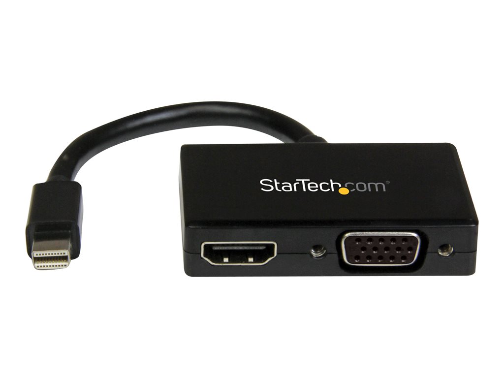 MDP2HDVGA StarTech.com Adaptador Mini DP de Audio/Vídeo para Viajes - Conversor Mini DisplayPort a HDMI o VGA compatible con Thunderbolt - 1920x1200 (MDP2HDVGA) - Vídeo conversor - DisplayPort - HDMI, VGA - negro