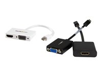 StarTech.com Adaptador Mini DP de Audio/Vídeo para Viajes - Conversor Mini DisplayPort a HDMI VGA compatible Thunderbolt - 1080p - Vídeo conversor - DisplayPort - HDMI, VGA - blanco - para Apple MacBook Air - MDP2HDVGAW