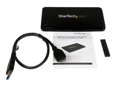 StarTech.com Caja de Disco Duro USB 3.0 con UASP para HDD/SSD SATA III de 2,5 Pulgadas y 7mm de Espesor - Carcasa SuperSpeed SATA de 6Gbps - Caja de almacenamiento - 2.5" - SATA 6Gb/s - USB 3.0 - negro - S2510BPU337