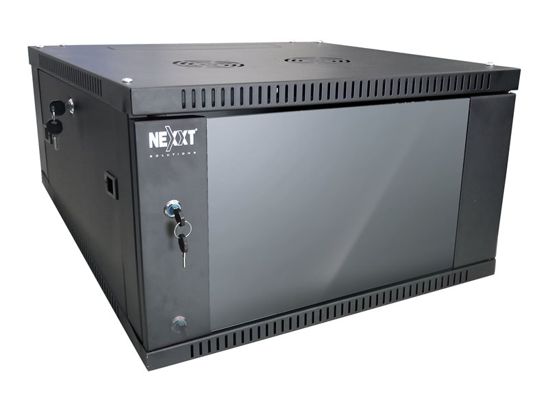 Nexxt Solutions SKD - Armario - instalable en pared - negro, RAL 9005 - 4U - 19" - PCRWESKD04U60FXBK