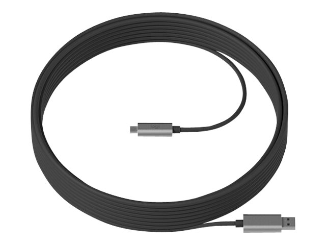 939-001799 Logitech Strong - Cable USB - USB Tipo A (M) a 24 pin USB-C (M) - USB 3.1 - 10 m - plenum, Active Optical Cable (AOC) - para Room Solution Huddle, Large