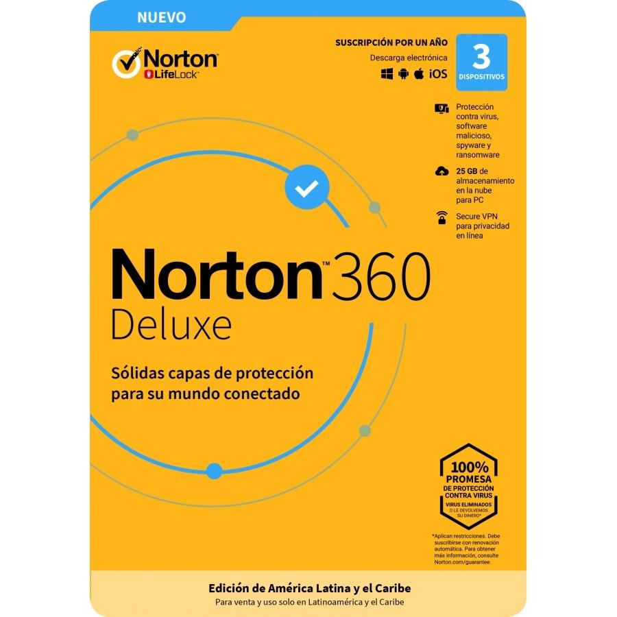 ESD NORTON 360 DELUXE / TOTAL SECURITY/ 3 DISPOSITIVOS/ 1 AÑO/ DESCARGA DIGITAL - TMNR-038