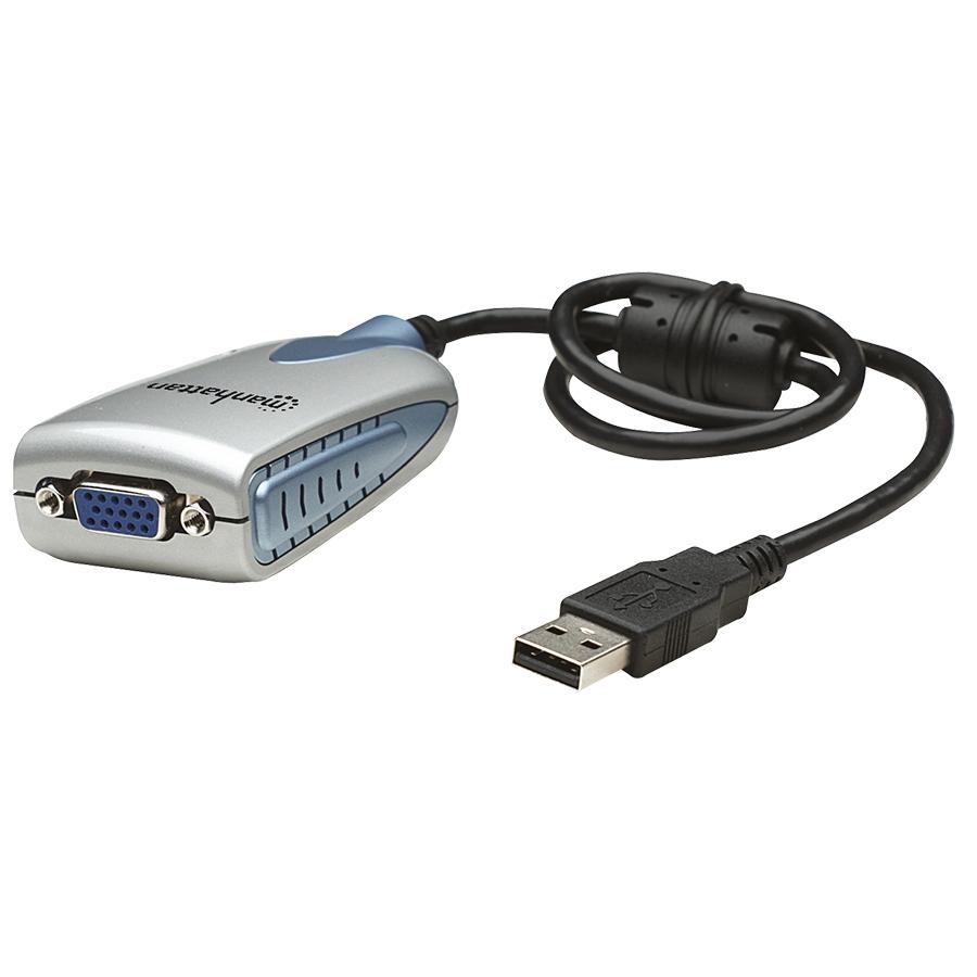 CONVERTIDOR MANHATTAN USB 2.0 A VGA 1600X1200 MACHO-HEMBRA - 179225