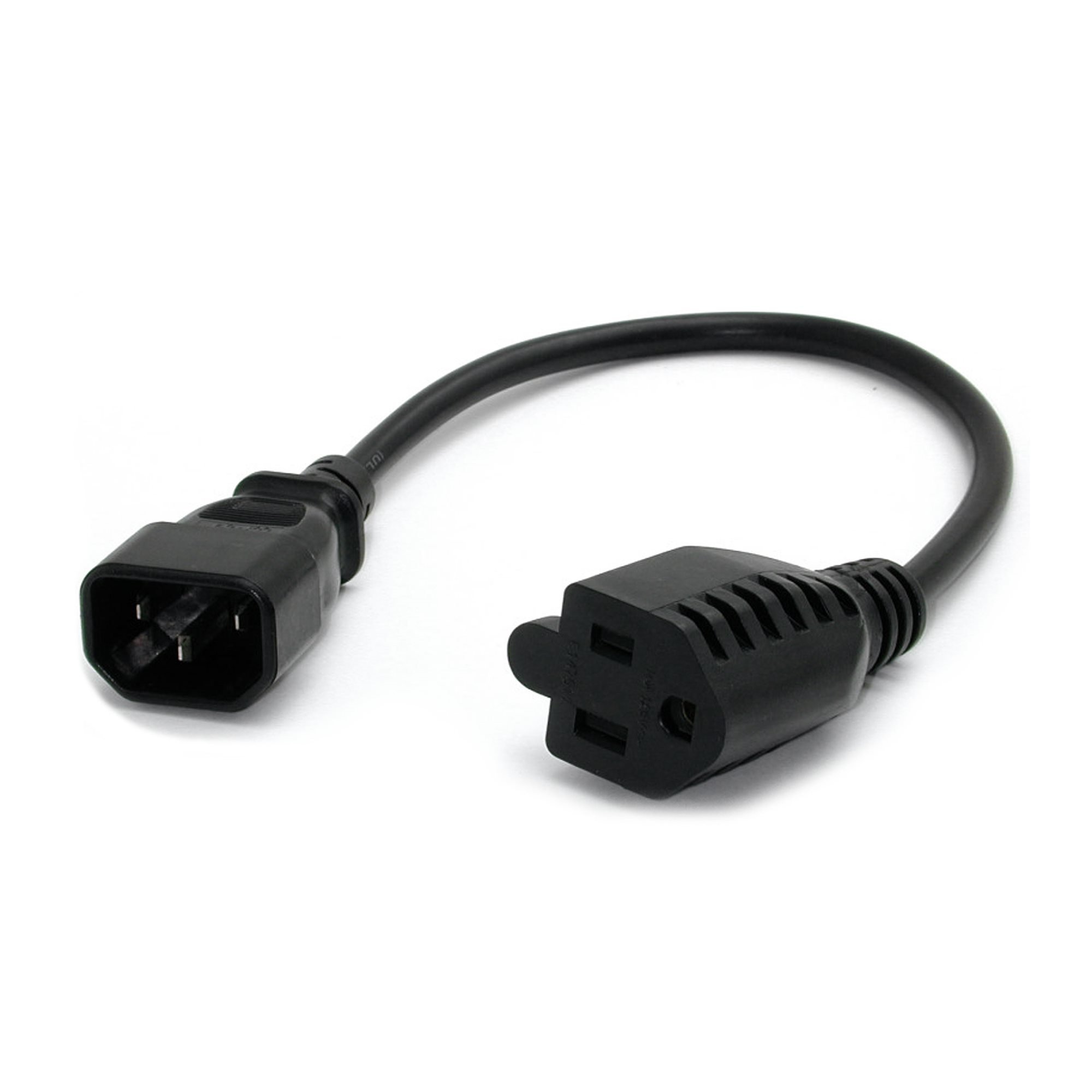 PAC100 StarTech.com Cable de alimentación (30 cm) para ordenador - IEC 320 EN 60320 C14 a NEMA 5-15R - Cable alargador de alimentación - NEMA 5-15 (H) a IEC 60320 C14 - 30 cm - negro - para P/N: PS2POWER230