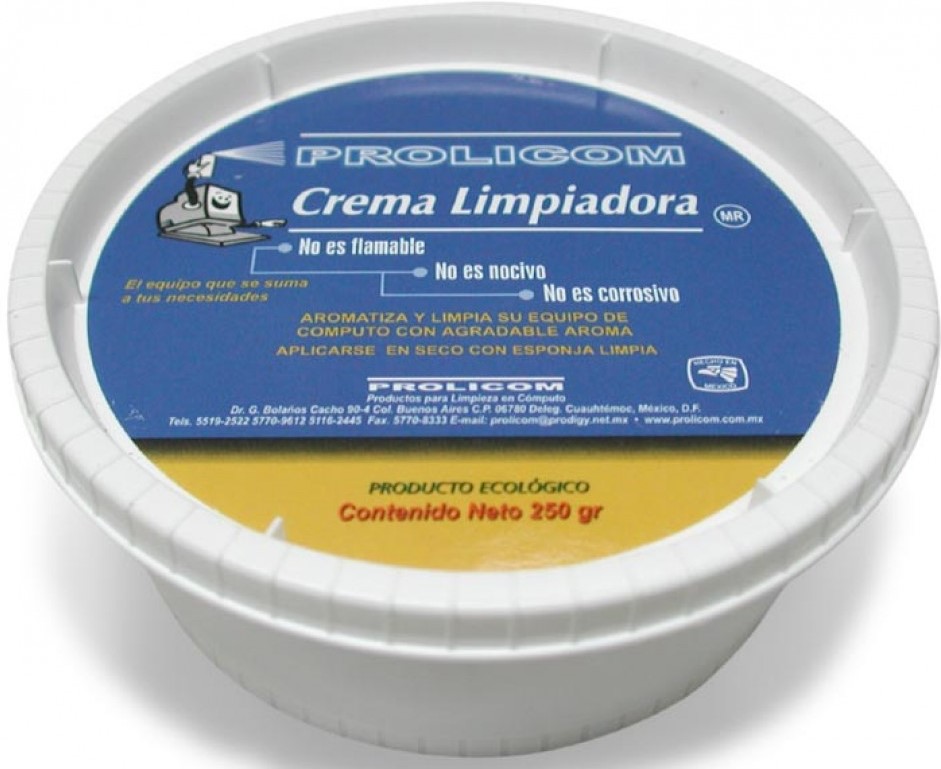 CREMA LIMPIADORA PROLICOM PARA TECLADOS Y LAPTOPS (MAC)  250GRMS - CREMA+LIMPIADORA