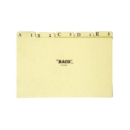 Guías para Archivo Baco Alfanuméricas CP099 Carta C/25 Pzas - BACO