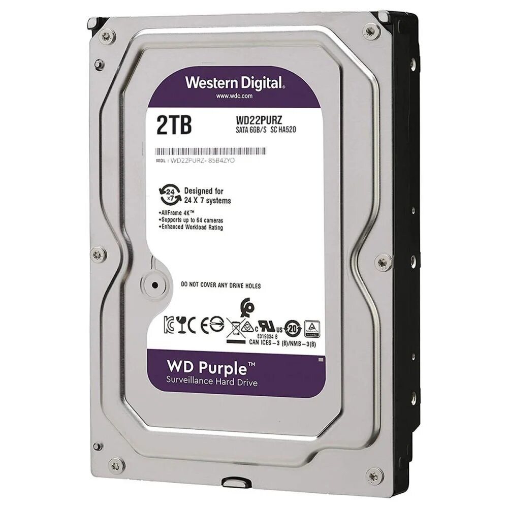 Western Digital  Hard Drive  Internal Hard Drive  2 Tb  Purple - WD23PURZMX