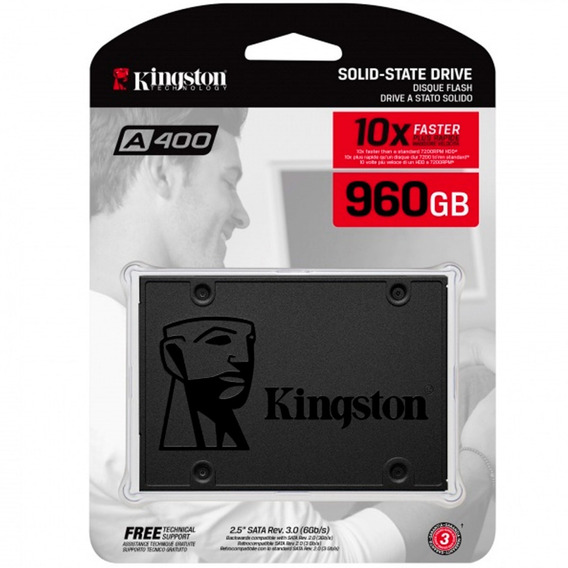 UNIDAD SSD KINGSTON 960GB A400 SATA3 2.5" 550/350MBS SA400S37/960G - KINGSTON
