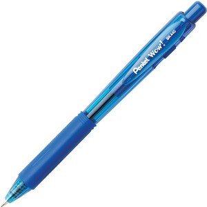 Bolígrafo Pentel retráctil wow, punta 1. Bolígrafo Pentel retráctil wow color azul c/12, punto 1.0 mm, con grip libre de latex, cuerpo triangular que brinda mayor comodidad, con agarre de caucho - BK440-C