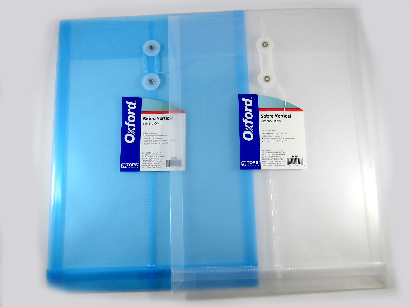 Sobre porta documentos vertical Oxford c Sobre extra resistente, expansión de 2.5 cm y cierre con hilo, abertura superior para introducir los documentos en forma vertical.                                                                                                                              arta color azul                          - F509A