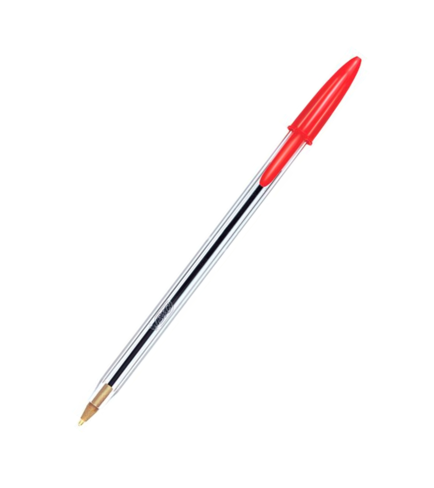 Bolígrafo Bic rojo punto mediano 1.0 mm  Bic cristal dura más clásico, rinde mas de 2 km, tapa ventilada para evitar asfixia, barril hexagonal                                                                                                                                                           caja con12 piezas                        - 7501014511030.