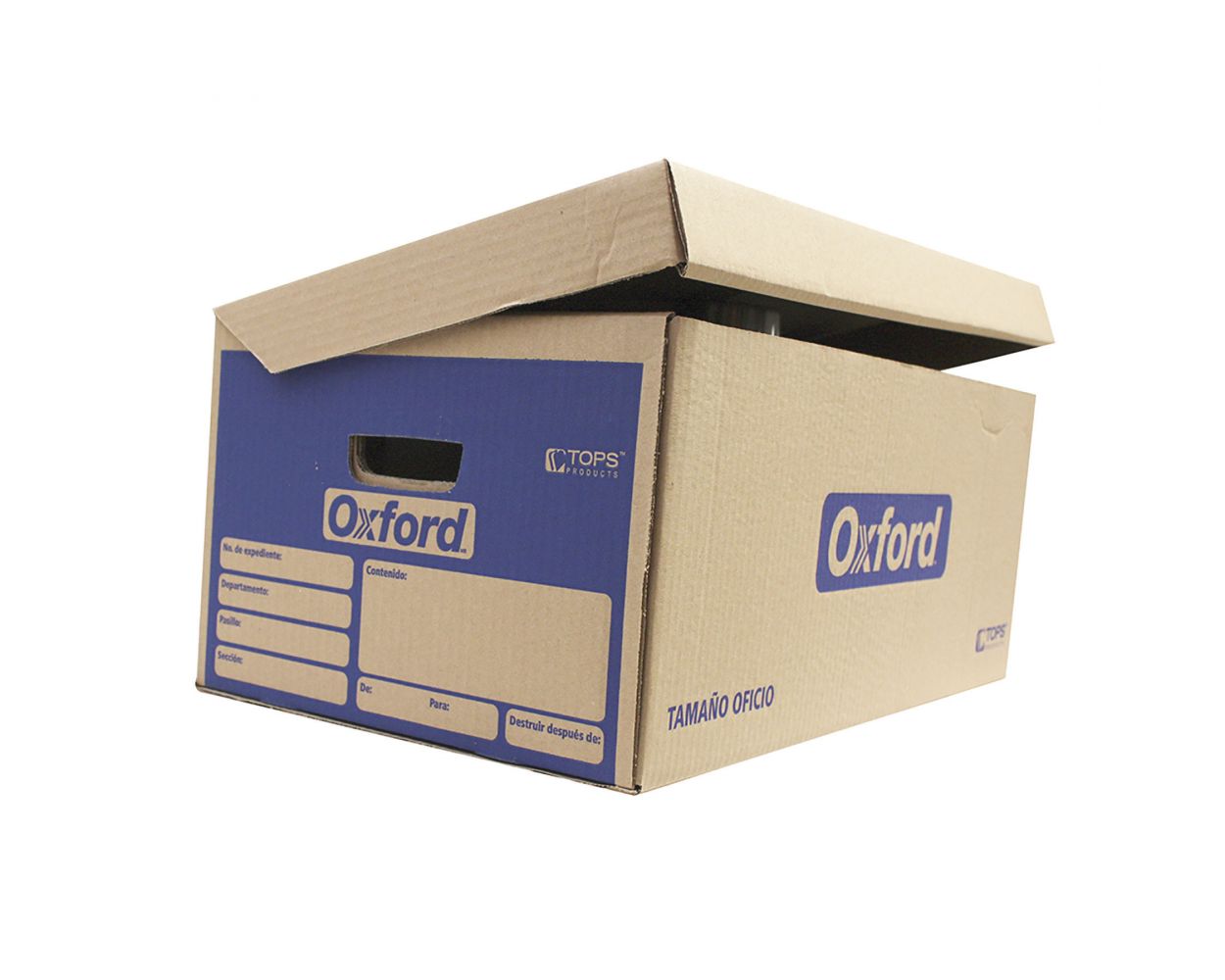 Caja para archivo Oxford Kraft oficio ta Medida: 60 x 35 x 24 cm, cartón liner Kraft en ambas caras, flauta tipo "C", resistencia de 7 kg/cm, caja tipo baúl con tapa integrada, fácil de armar, 100% reciclado.                                                                                         pa integrada tipo cofre                  - 4