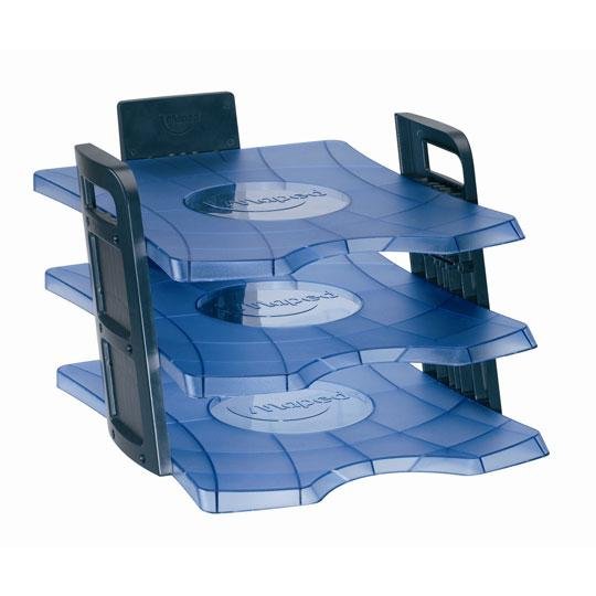 Charola essentials desk azul Maped  de t Color azul, medidas 26.5 x 30.5 cm, para apilar documentos                                                                                                                                                                                                      res niveles                              - 3154147550106