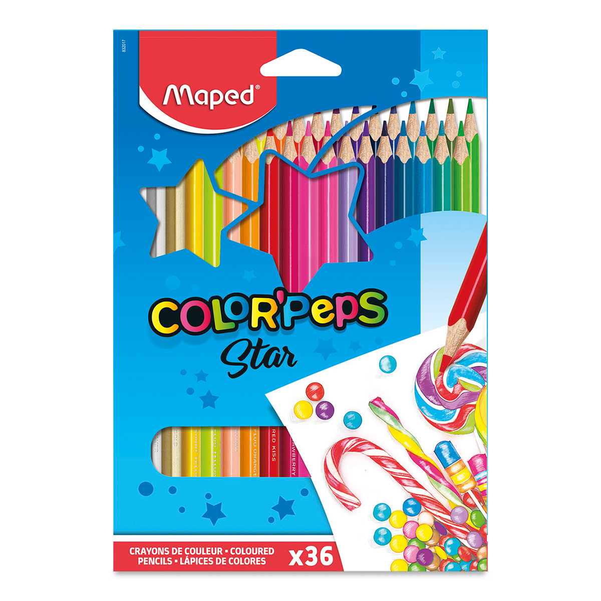 Lapices de color Maped con 36 piezas  Lá Caja con 36 lápices de color, triangular, mina suave y resistente                                                                                                                                                                                               piz colorpeps triangular                 - 3154148320173