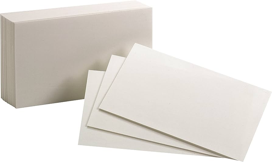 Tarjeta índice Oxford color blanco 4" x  Papel de 7.5 pt de alta calidad para mayor durabilidad, contiene 10% de fibras recicladas con 10% de fibras post-consumo.                                                                                                                                       6" paquete con 100 pzas                  - 40