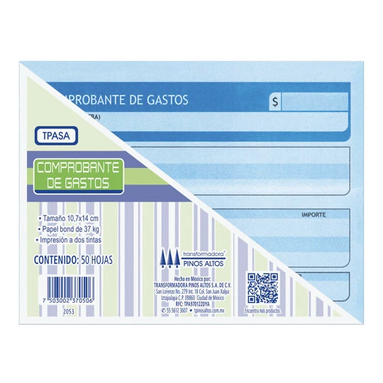 Recibo de nomina Pinos Altos blíster con Papel bond de 50-56 g, medida (hoja): 140 x 105 x 5 mm, block con 50 hojas.                                                                                                                                                                                      3 blocks                                - 2012