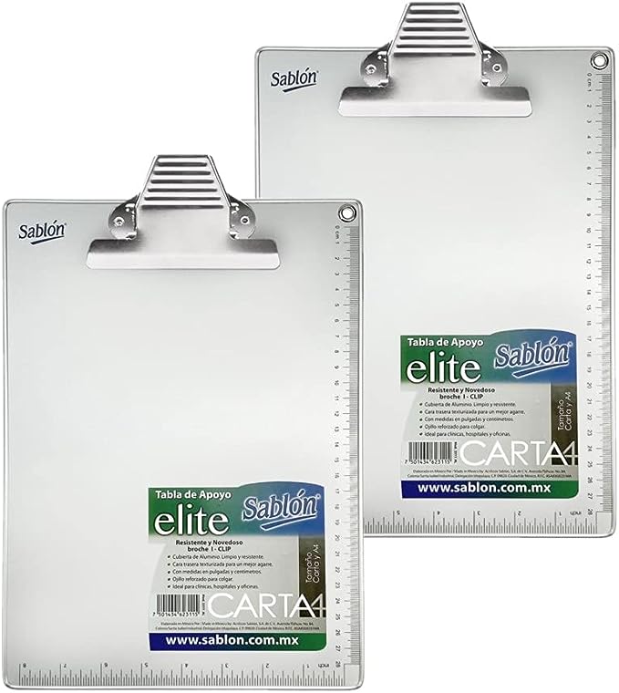 Tabla de plástico Sablón con I-Clip metá Medida: 22.5 x 32.5 cm, tabla de apoyo con resistente broche I-Clip, tamaño carta.                                                                                                                                                                              lico tamaño carta color verde            - 306.2329VD