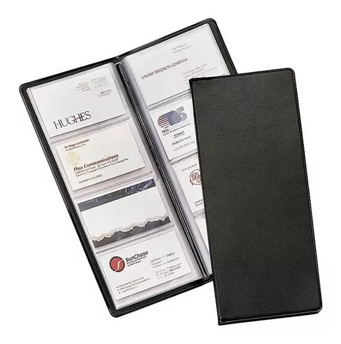 Porta tarjetas Cardinal negro para 96 ta Forrado de vinyl negro sellado, 12 hojas de vinil mate transparente para 96 tarjetas, se pueden guardar 8 tarjetas por hoja, diseño compacto, organiza tarjetas de presentación, crédito, teléfono o bancarias.                                                 rjetas                                   - 689 610
