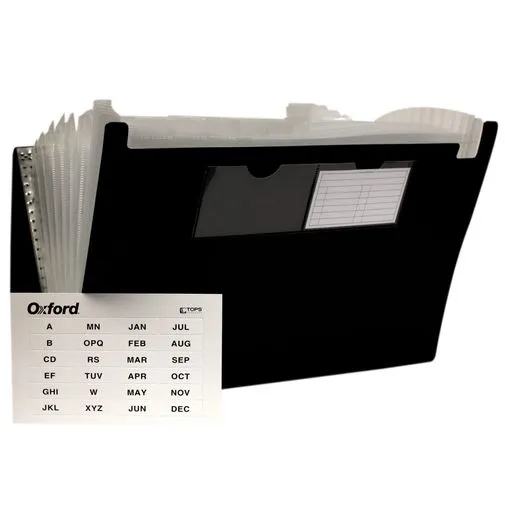 Archivo con divisiones Oxford color negr Divisiones ajustables para formar un archivo a la medida, ideales para organización de documentos de uso cotidiano, color negro, medida: 30.5 x 22.9 x 27 cm.                                                                                                   o 30.5 x 22.9 x 27 cm                    - OXFORD