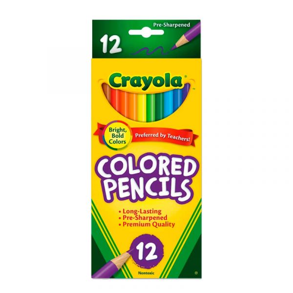 Lápices de colores Crayola con sacapunta lapices de colores, puntas fuertes y resistentes, no tóxicos.                                                                                                                                                                                                   s 12 piezas                              - 684012