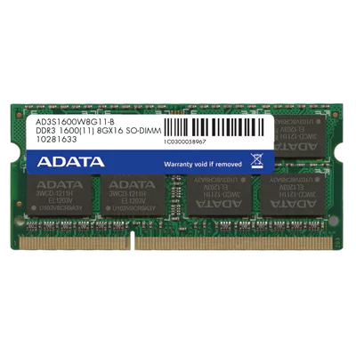 MEMORIA SODIMM DDR3 ADATA 8GB 1600MHZ AD3S1600W8G11-S - AD3S1600W8G11-S