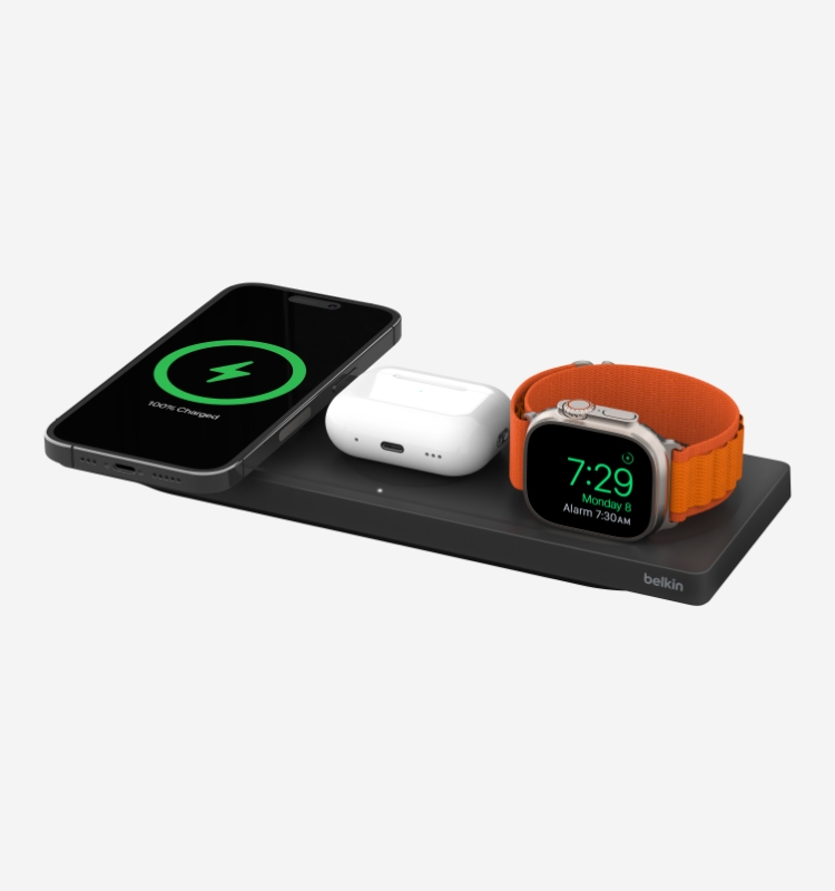 Belkin Boost Charge Pro 3In1  Base De Carga Inalmbrica  Fast Charge  Negro  Para Apple Airpods Airpods Pro Iphone 12 13 Watch Apple Airpods Apple Airpods Pro Apple Watch Series 1 Apple Watch Series 2 Apple Watch Series 3 - BELKIN