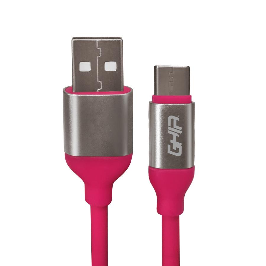 CABLE USB TIPO C GHIA 1M COLOR ROSA - GAC-195P