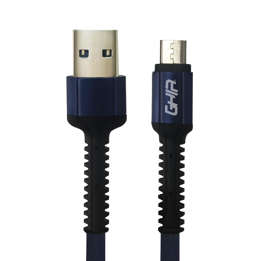 CABLE MICRO USB GHIA NYLON 1M COLOR AZUL - GAC-197A