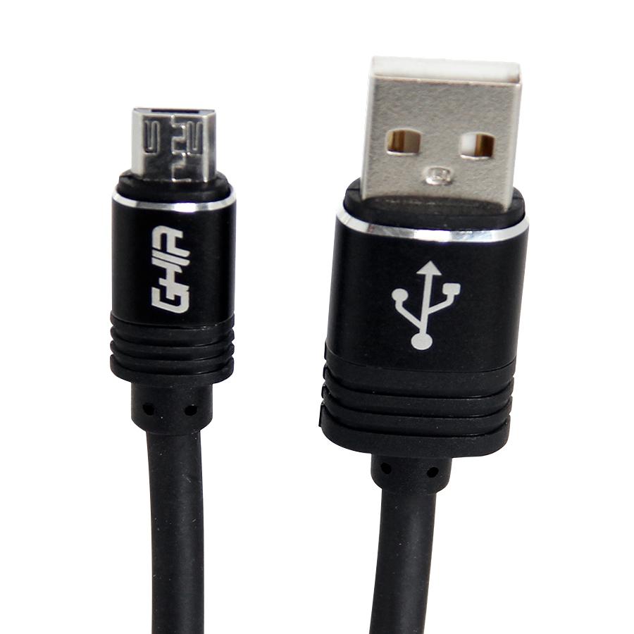 CABLE MICRO USB GHIA 2.0 MTS, DATOS Y CARGA, COLOR NEGRO - GHIA