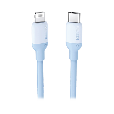 Cable USB-C a Lightning / Certificado MFi / 1 Metro / Adecuado para iPhone, iPad, iPod / Carga Rápida PD 20W /  Sincronización de Datos de hasta 480 Mbps / Goma de Silicona y  TPE. / Suave al Tacto / Color Navy Blue <br>  <strong>Código SAT:</strong> 26121604 - 20313