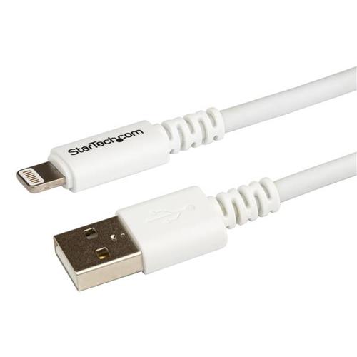 USBLT3MW StarTech.com 3m (10 pies) Conector Lightning de 8 pines de Apple blanco largo a USB para iPhone / iPod / iPad