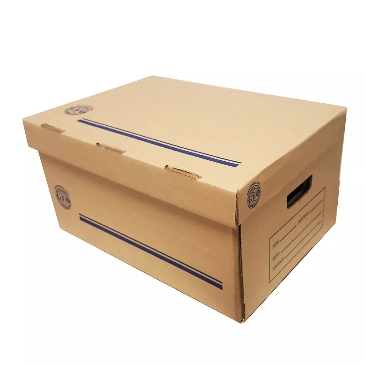 Caja de archivo GEO kraft carta empaque  Medida: 50 x 31 x 25 cm, cartón corrugado sencillo kraft, cartón reciclado, calibre de 3 mm, resistencia 23 ECT, flauta tipo "C".                                                                                                                               con 5 pzas                               - GEO