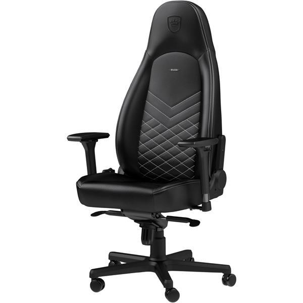 NOBLECHAIRS ICON GAMING CHAIR - BLACK/PLATINUM WHITE NBL-ICN-PU-BPW - NOBLECHAIRS