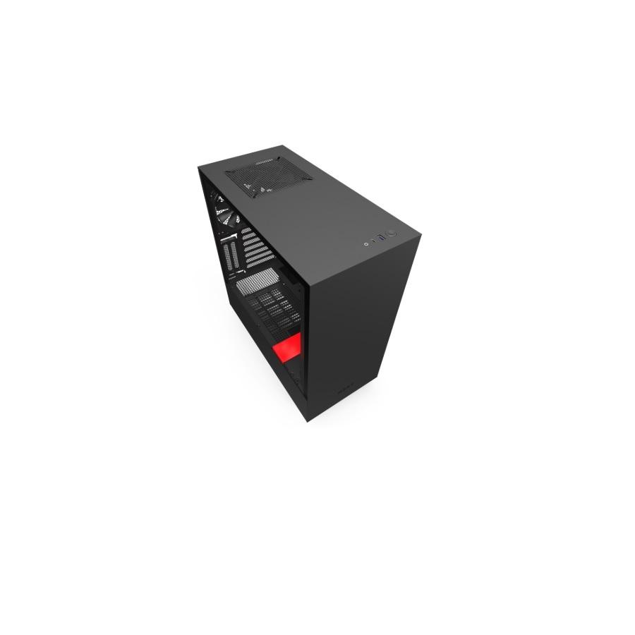 GABINETE NZXT H510I COMPACT/NEGRO-ROJO/MEDIA TORRE/ITX/ATX/CRISTAL TEMPLADO/RGB/GAMER - CA-H510I-BR