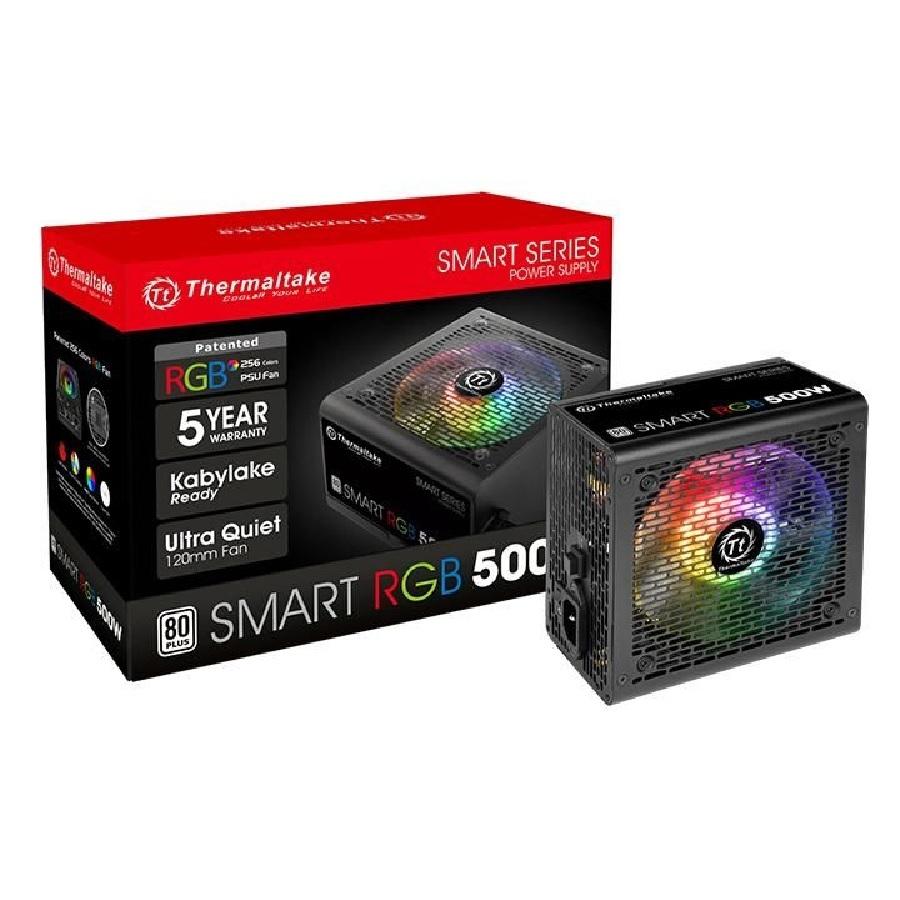 FUENTE DE PODER THERMALTAKE SMART RGB 500 ATX 500W 80 PLUS WHITE PC RGB - THERMALTAKE