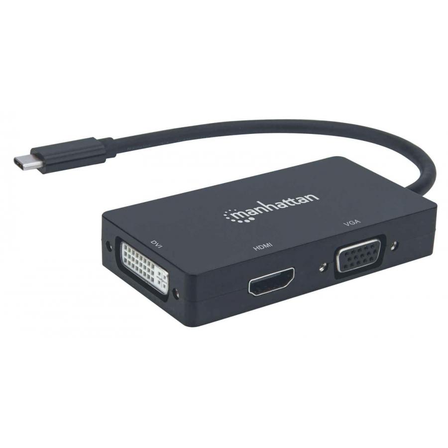 CONVERTIDOR DE USB-C A CONECTORES HEMBRA DVI, HDMI O VGA. - 152983
